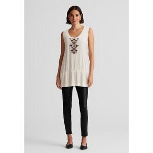 St. John Yellow Label Beaded Sleeveless Top